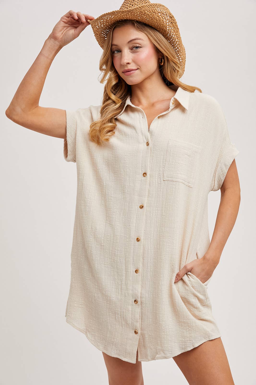 SHIRT DRESS WITH POCKET