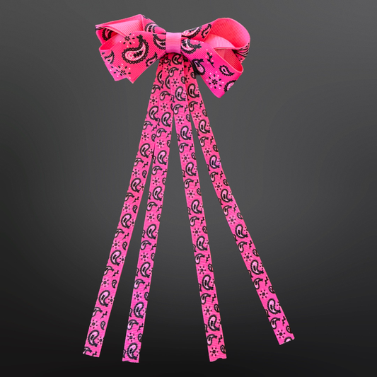 Western Paisley Bandana Print Hair Bow Clip