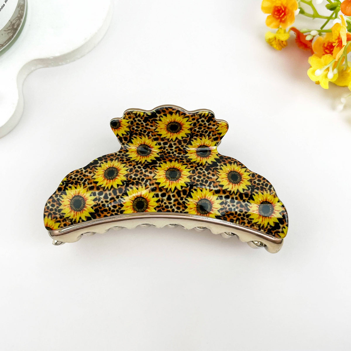 Sunflower Hair Claw Clip: D