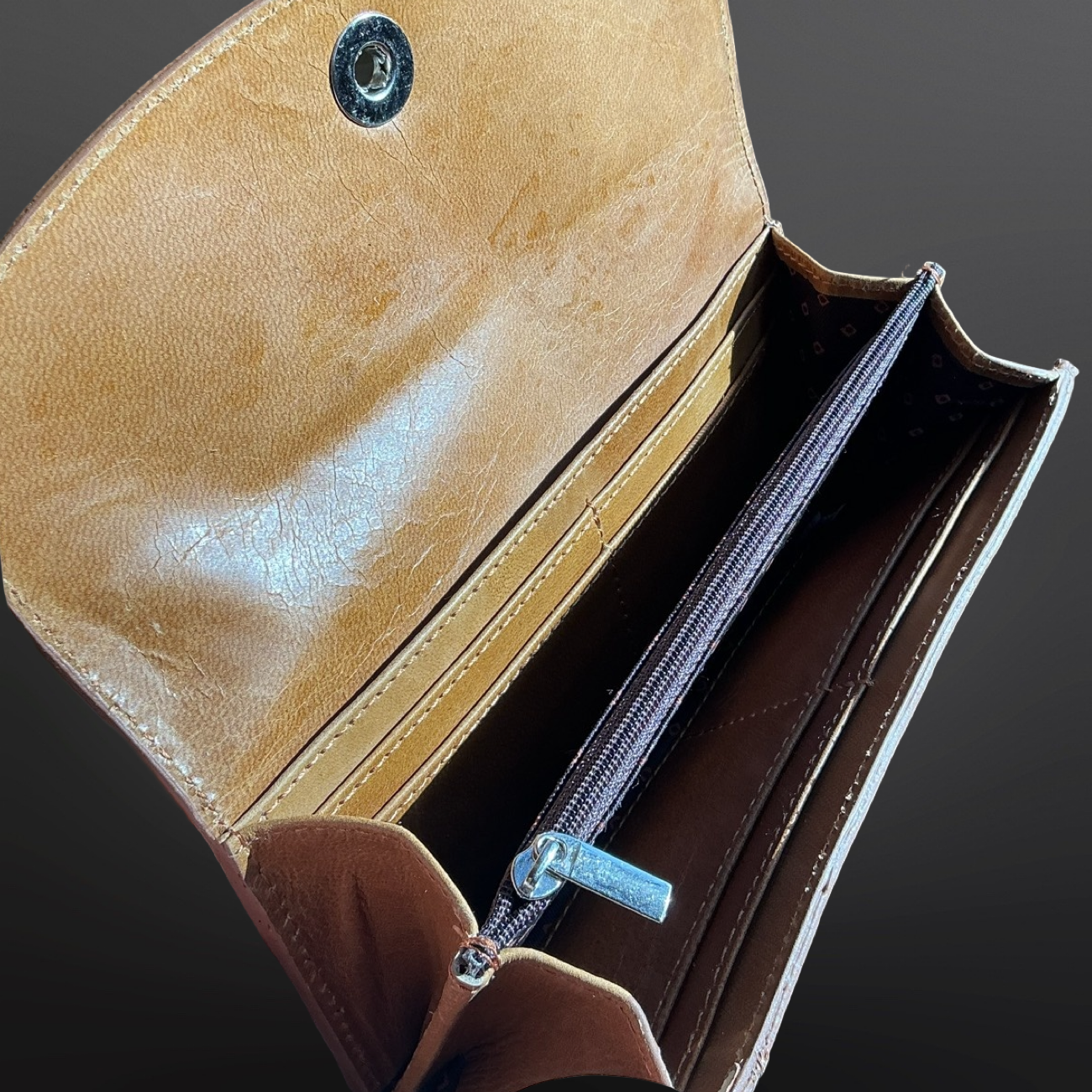 Western Boot Stitch Leather Wallet