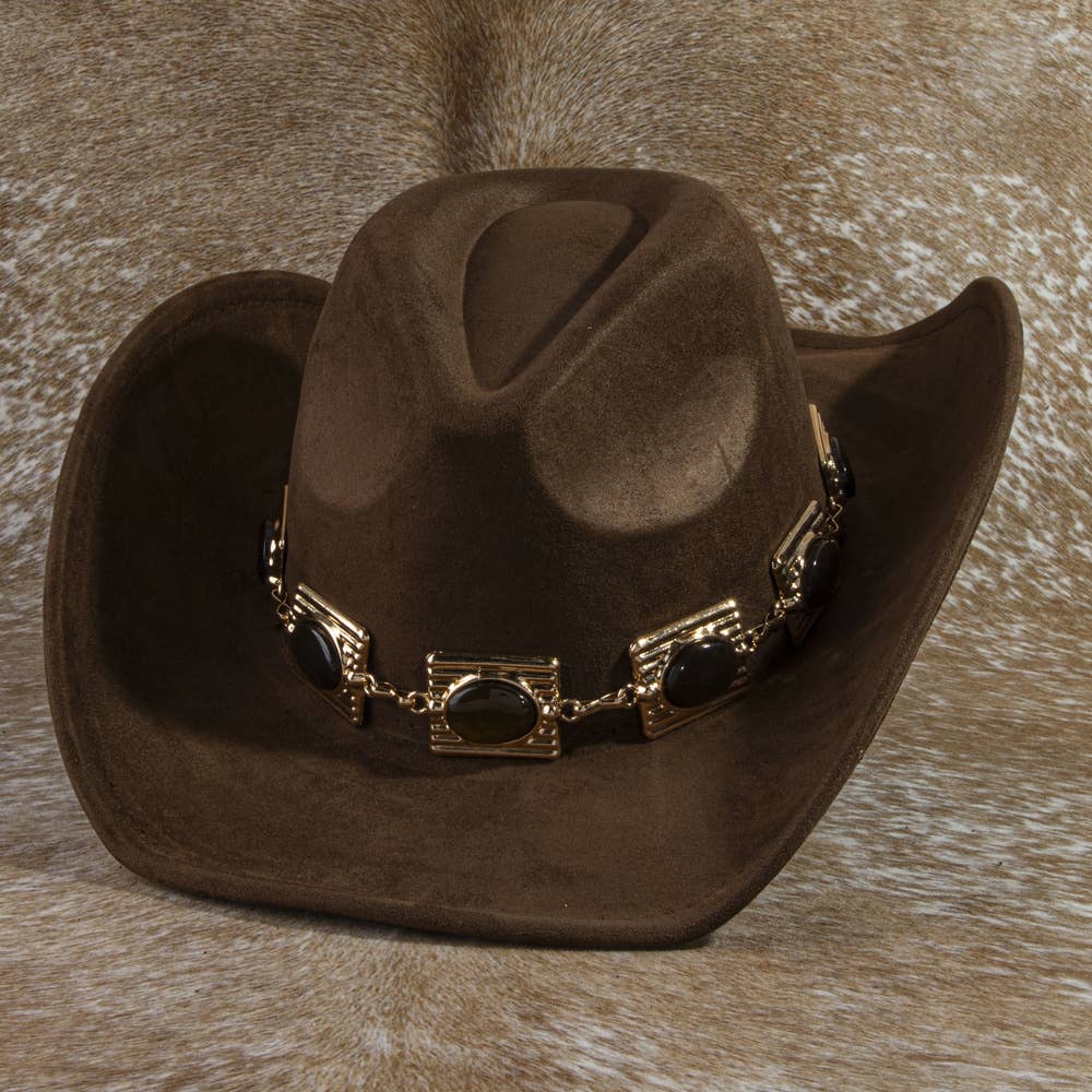 Stone Concho Suede Hat