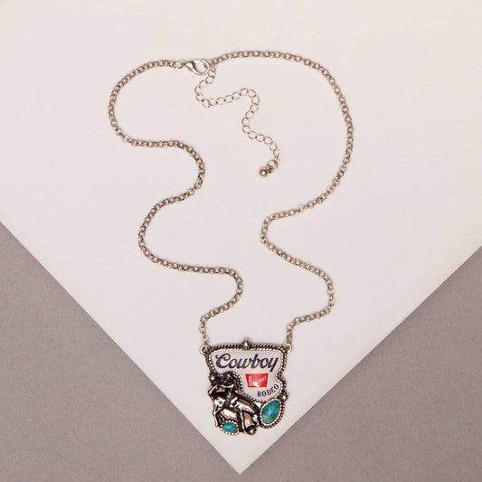 Western Cowboy Banquet Rodeo Pendant Necklace
