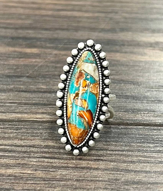 Elongated Gemstone Ring