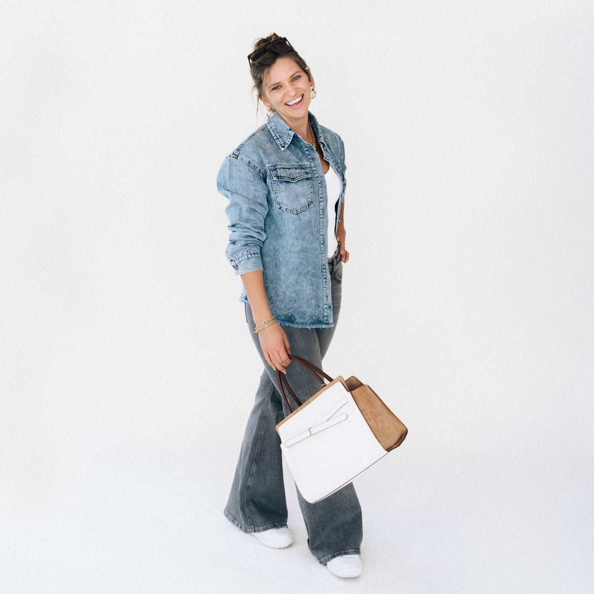 Blue Raw Hem Denim Jacket