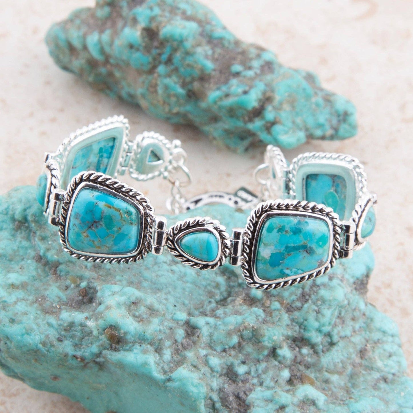 Sedona Blue Turquoise and Silver Toggle Bracelet