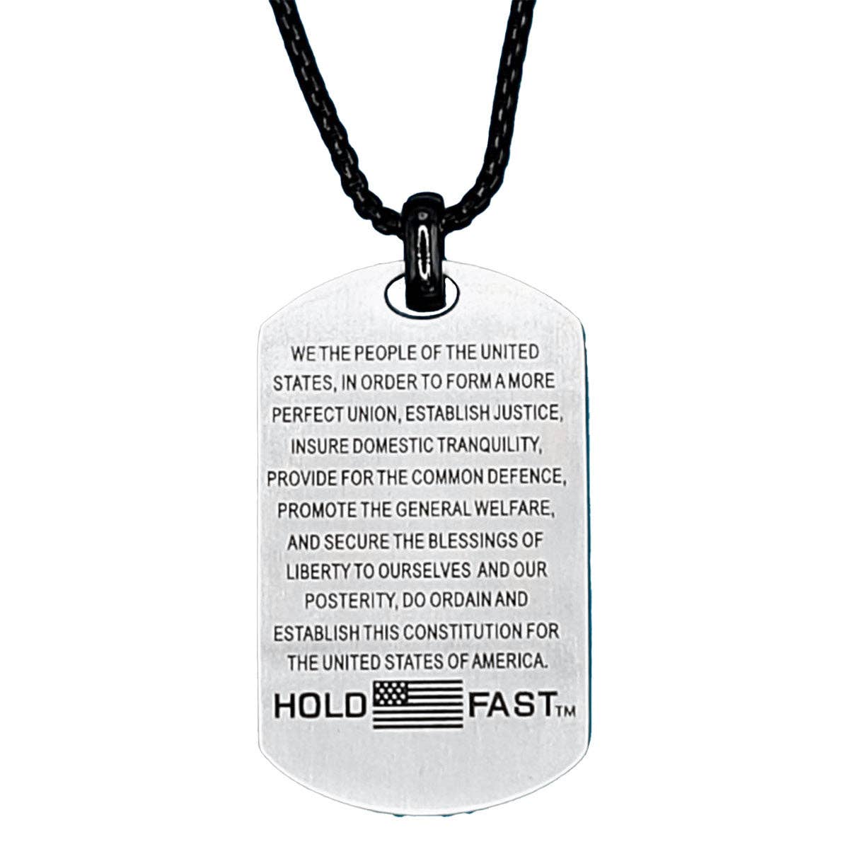 Men's Necklace We The People Flag: Silver/Red