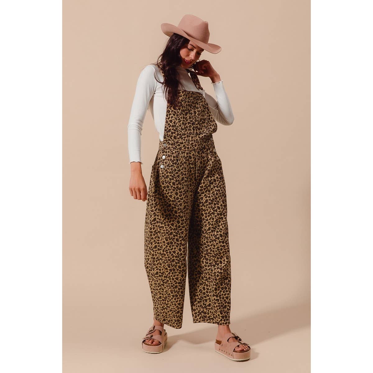 LEOPARD TWILL OVERALLS