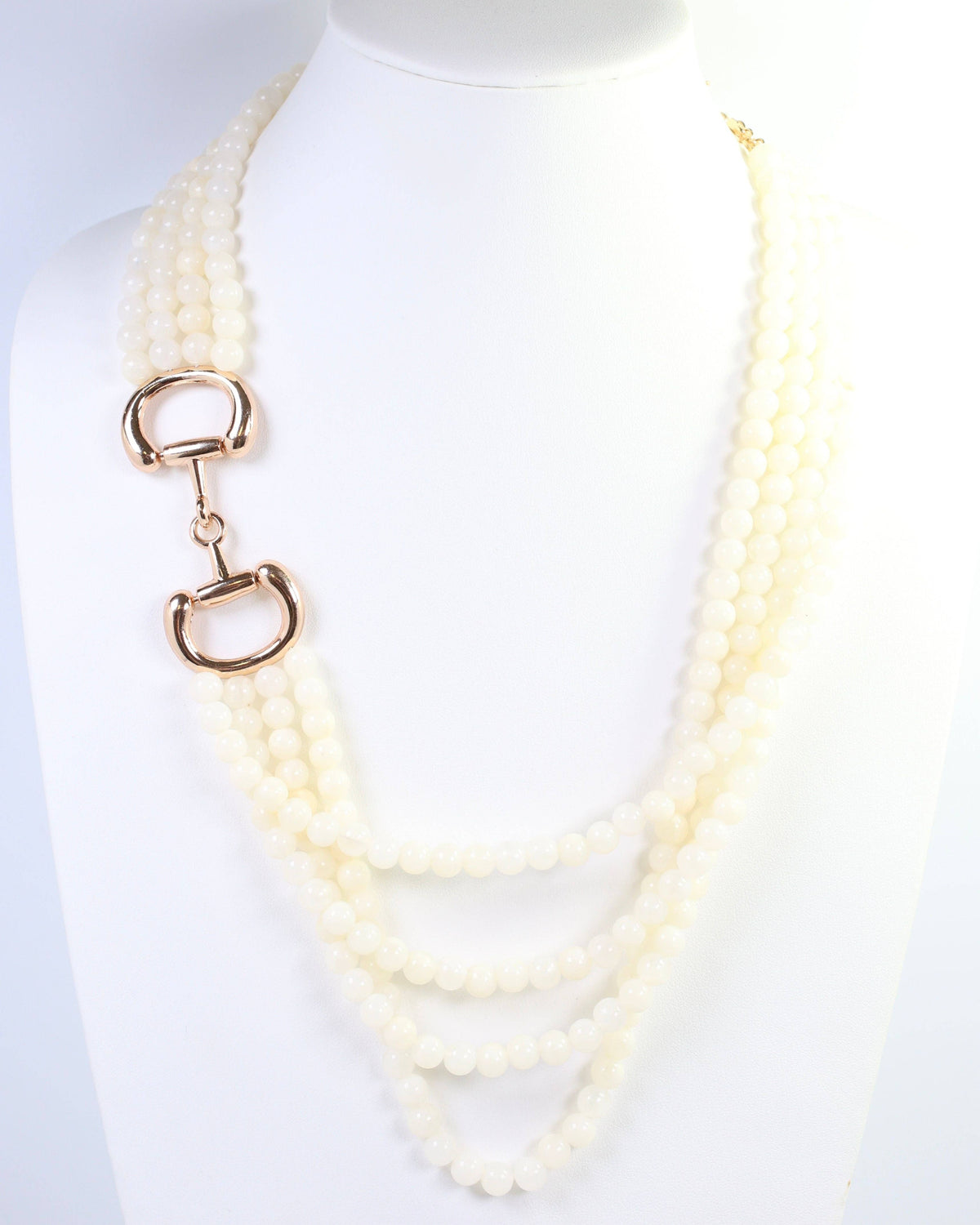 Ivory Beaded Layered Necklace