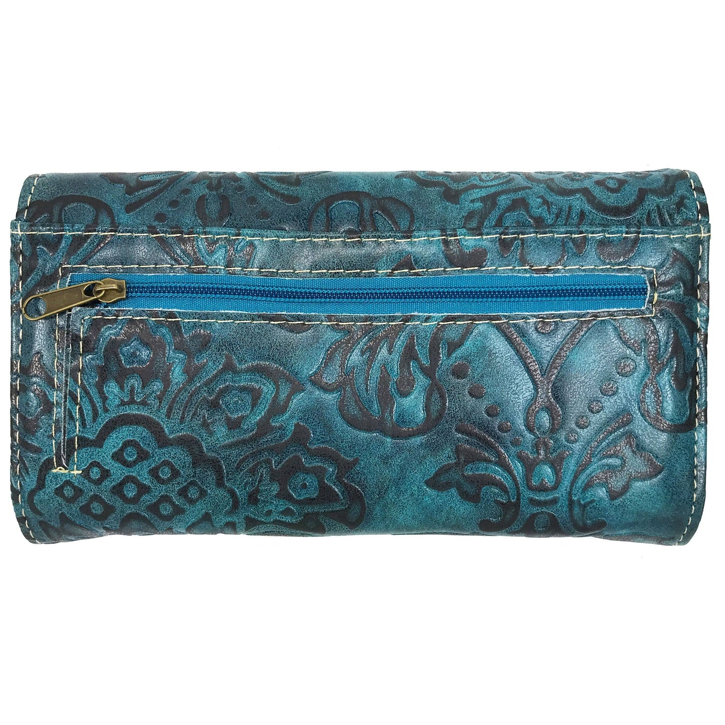 Floral Damask Medallion Crossbody Wallet