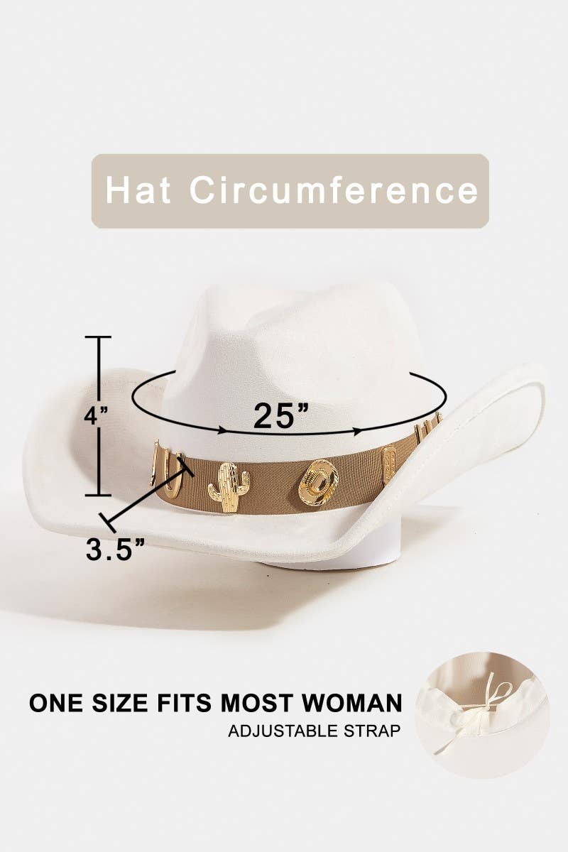 Western Cactus Horseshoe Boots Decor Cowboy Hat