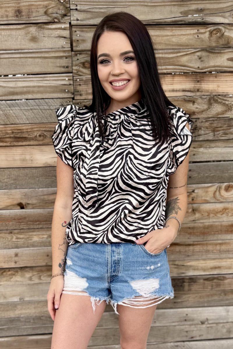 Savanna Zebra Stripe Top