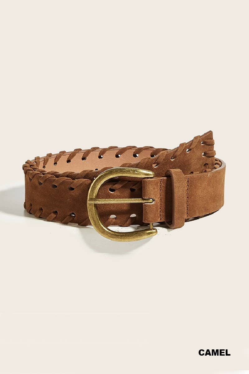 Vintage Braided Brass Pin Buckle Belt