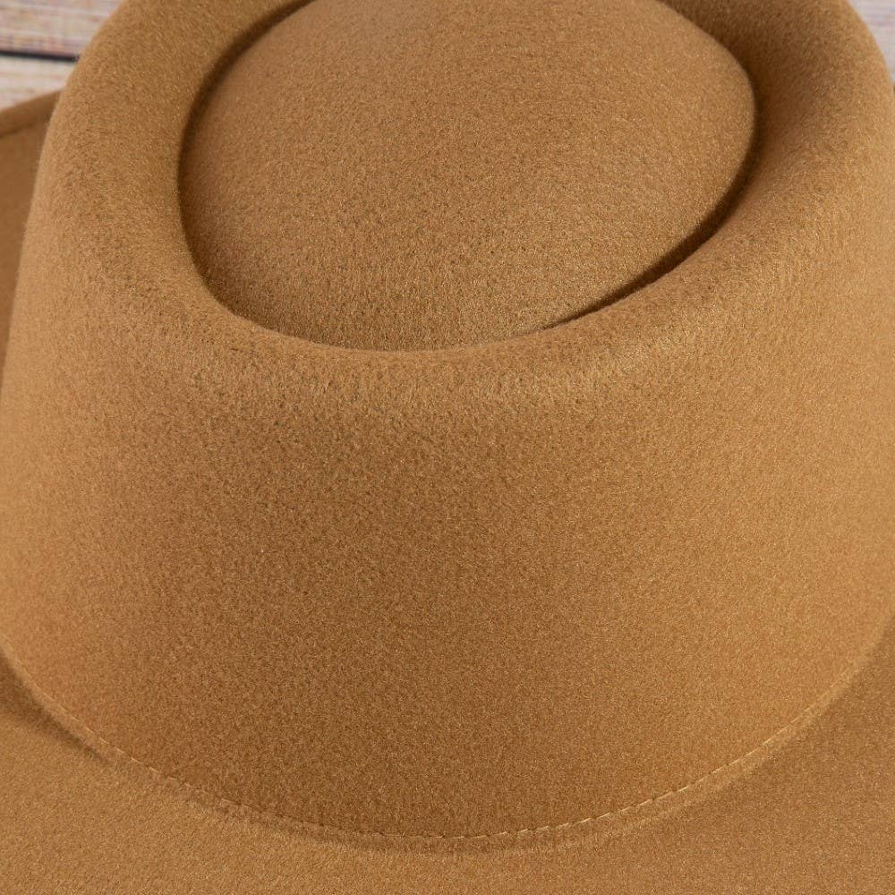 Flat Brim Tan Hat