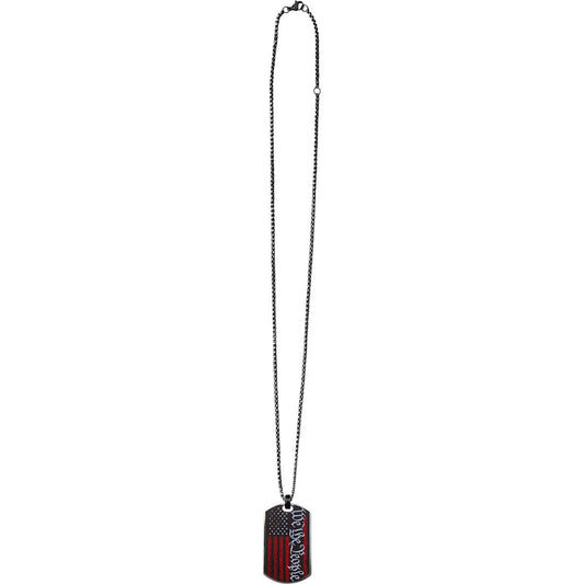 Men's Necklace We The People Flag: Silver/Red