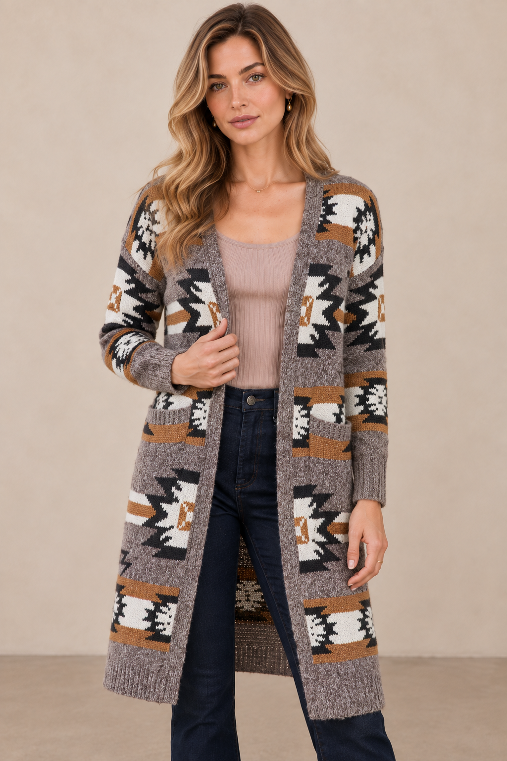 Aztec Longline Cardigan