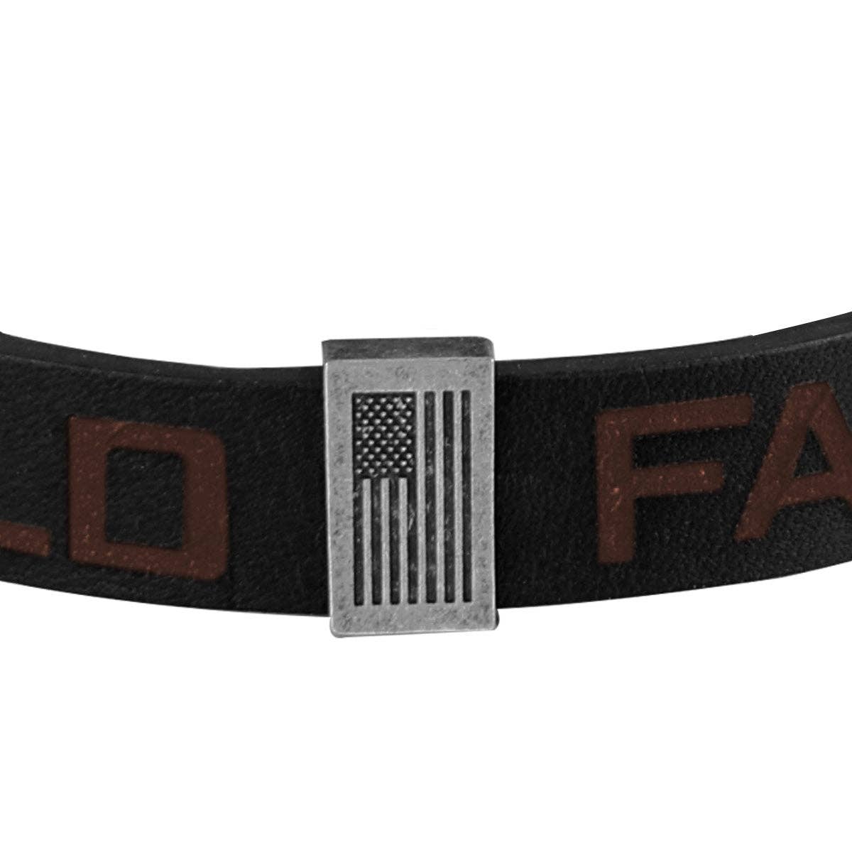 Men's Bracelet Flag Snap Black