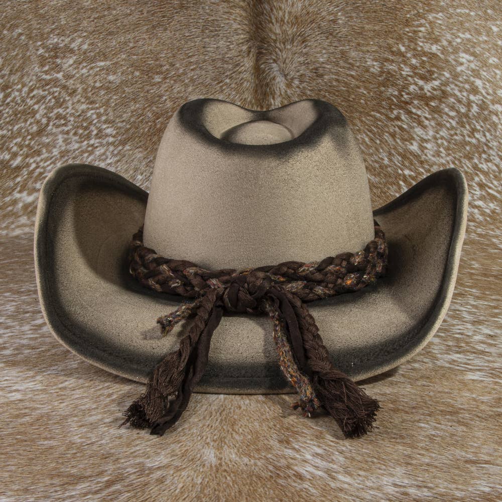 Braided Band Suede Cowboy Hat