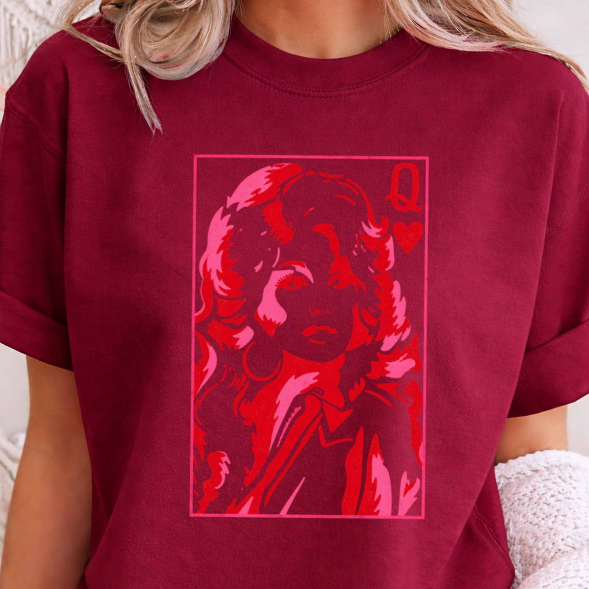 Doll Queen Of Hearts Women’s Graphic T-Shirt | Gildan : White / Medium