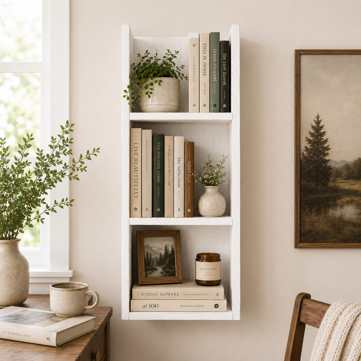 Timberline Vertical Wall Shelf: Natural