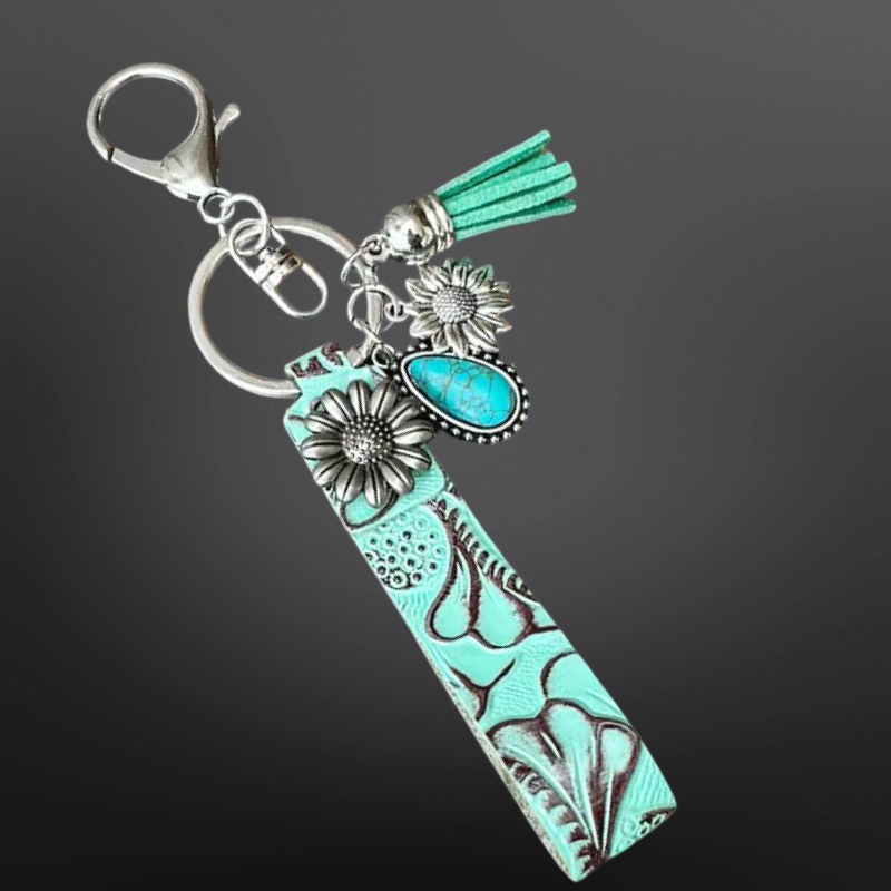 Turquoise Steer Keychain