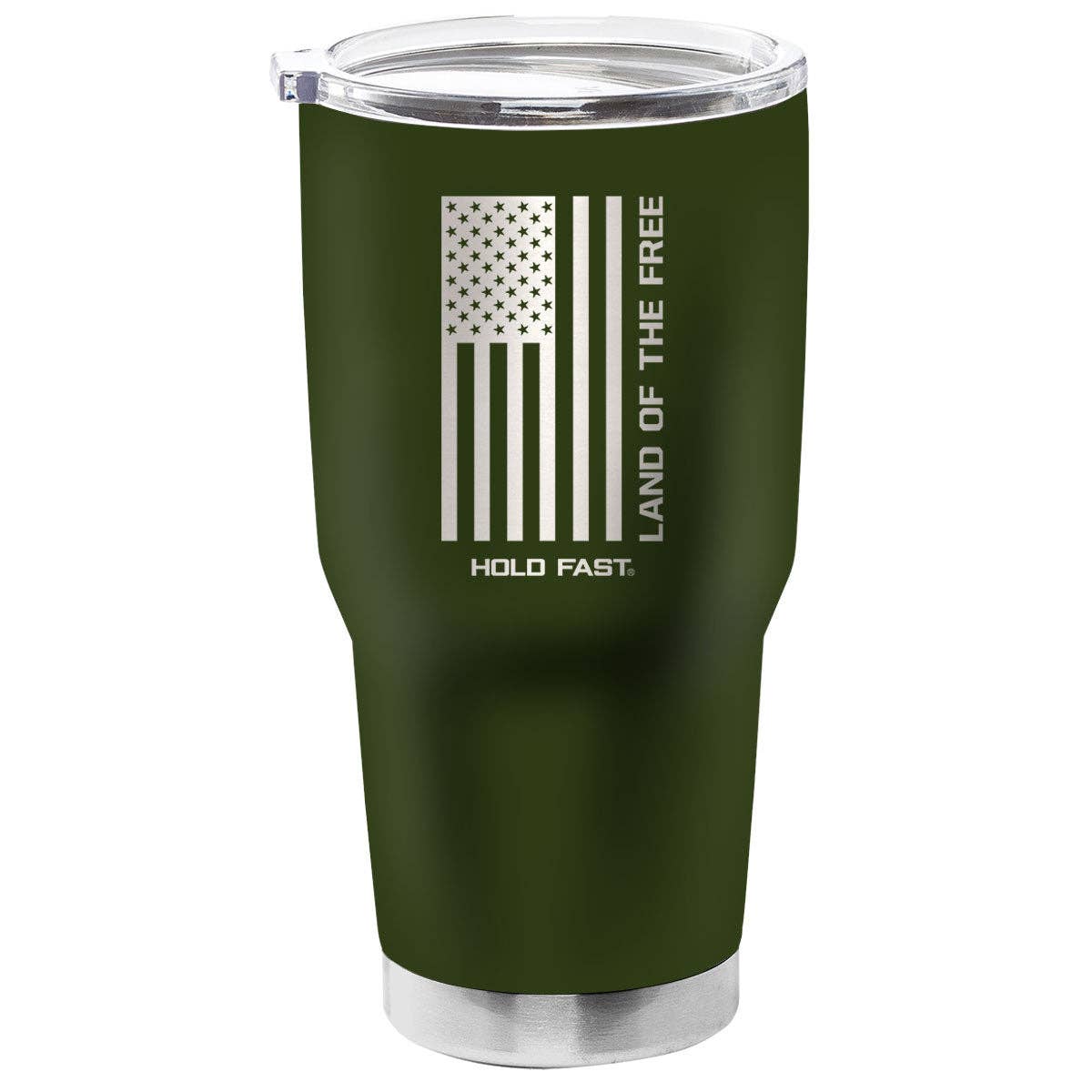 Land Of The Free 30 oz Stainless Steel Tumbler: Military Green