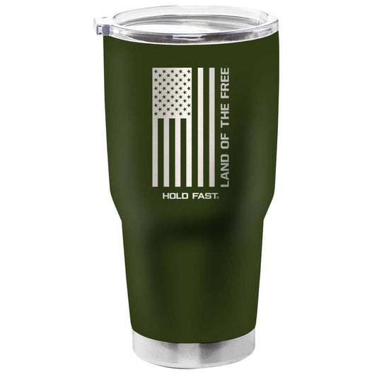 Land Of The Free 30 oz Stainless Steel Tumbler: Military Green