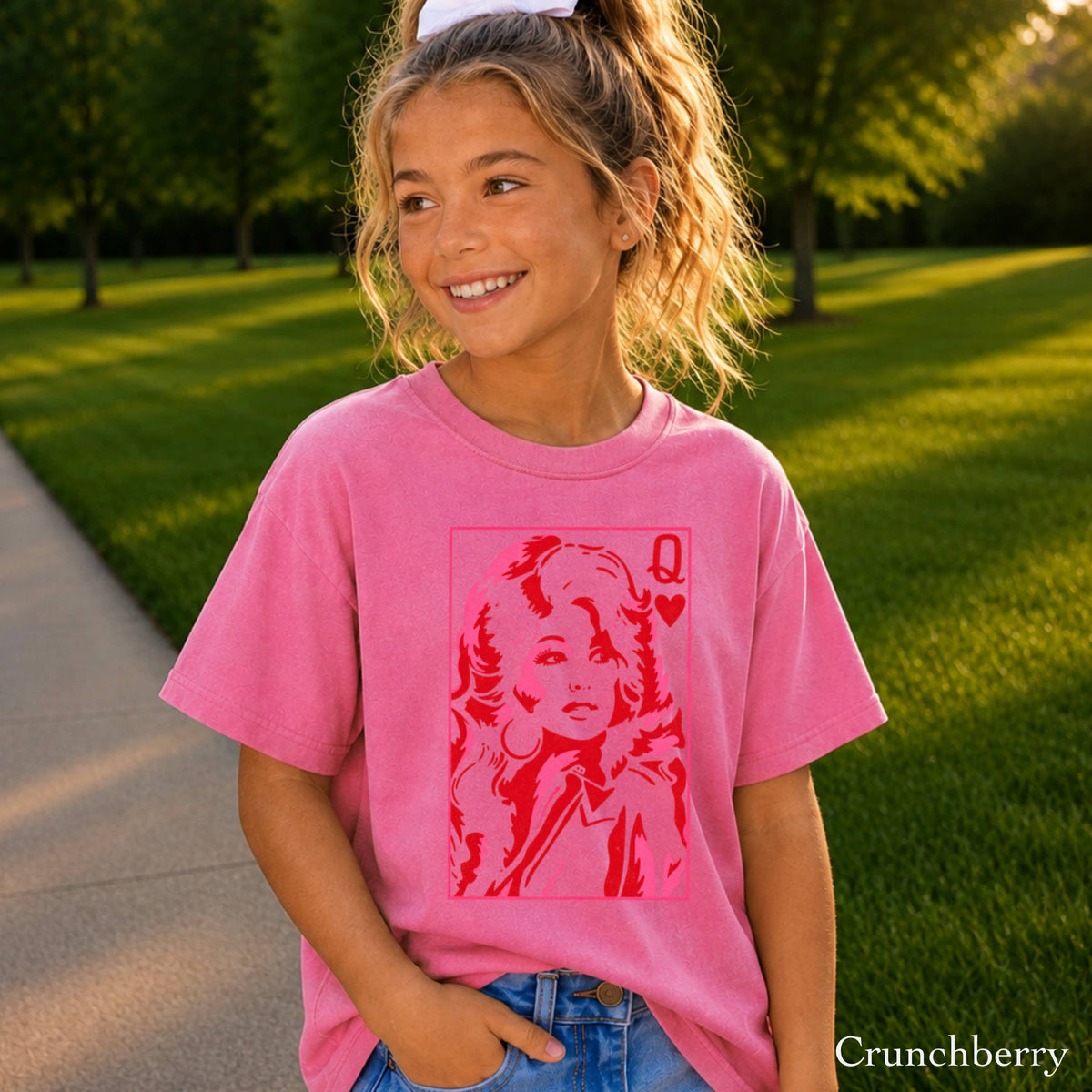 Doll Queen Of Hearts Youth Kids Comfort Color T-Shirt : Pepper / Small (6-8)