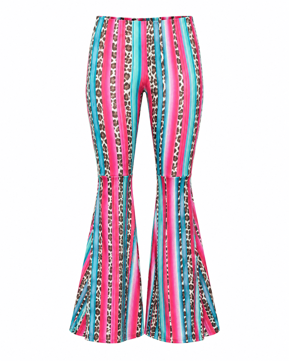 Serape Cheetah Bell Bottom Pants - Adult: 2X-Large