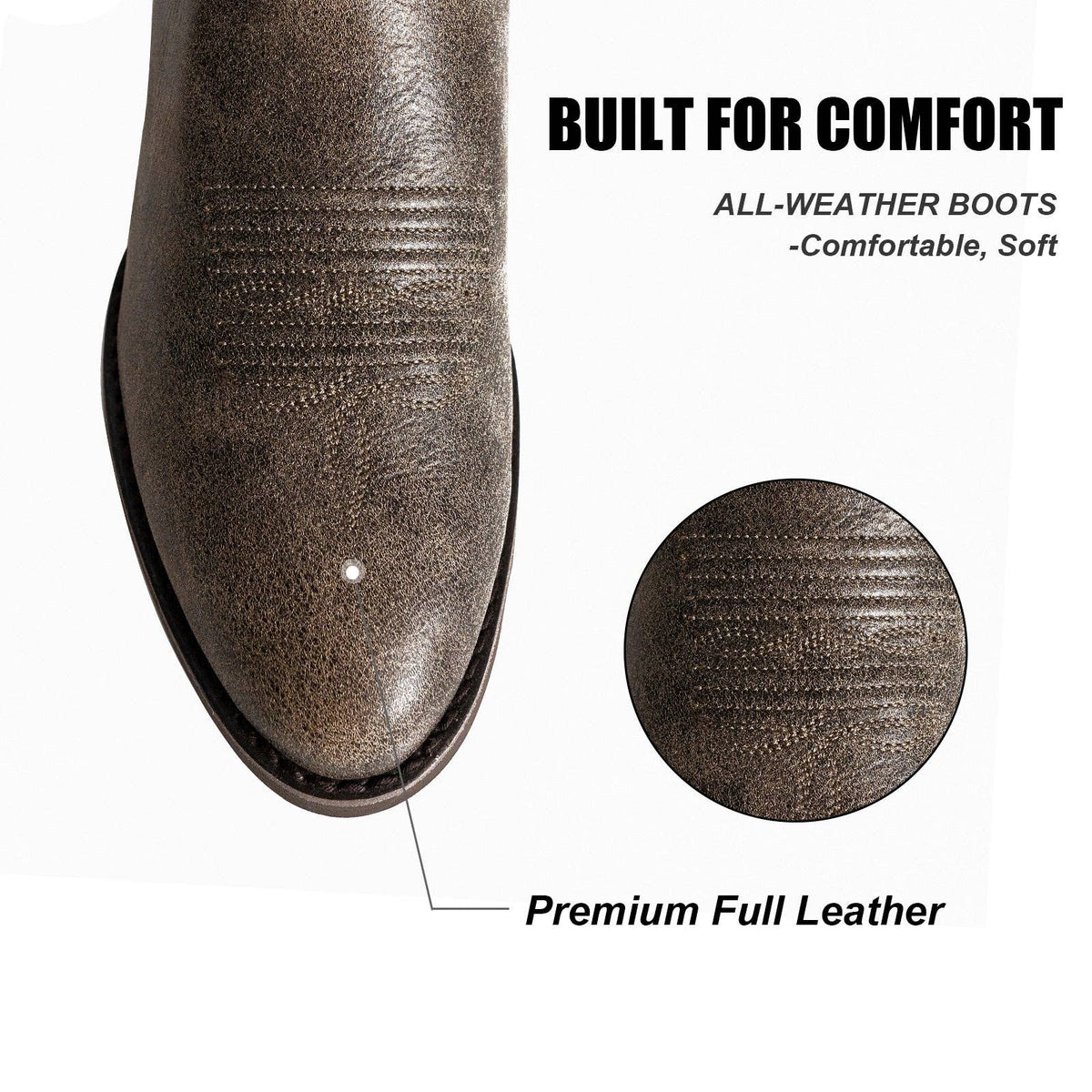 Real Leather Cowgirl Boots