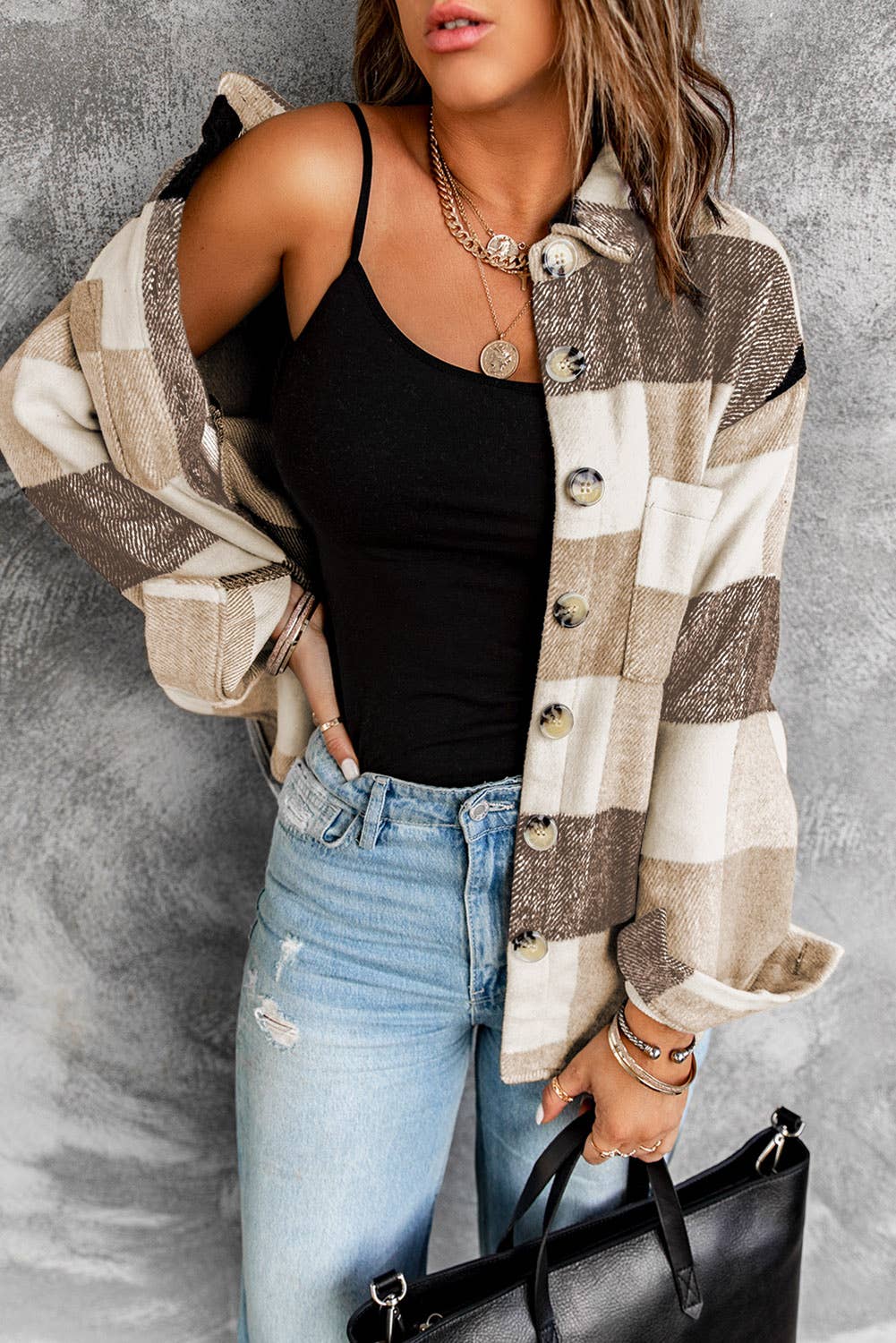Plaid Long Sleeve Jacket