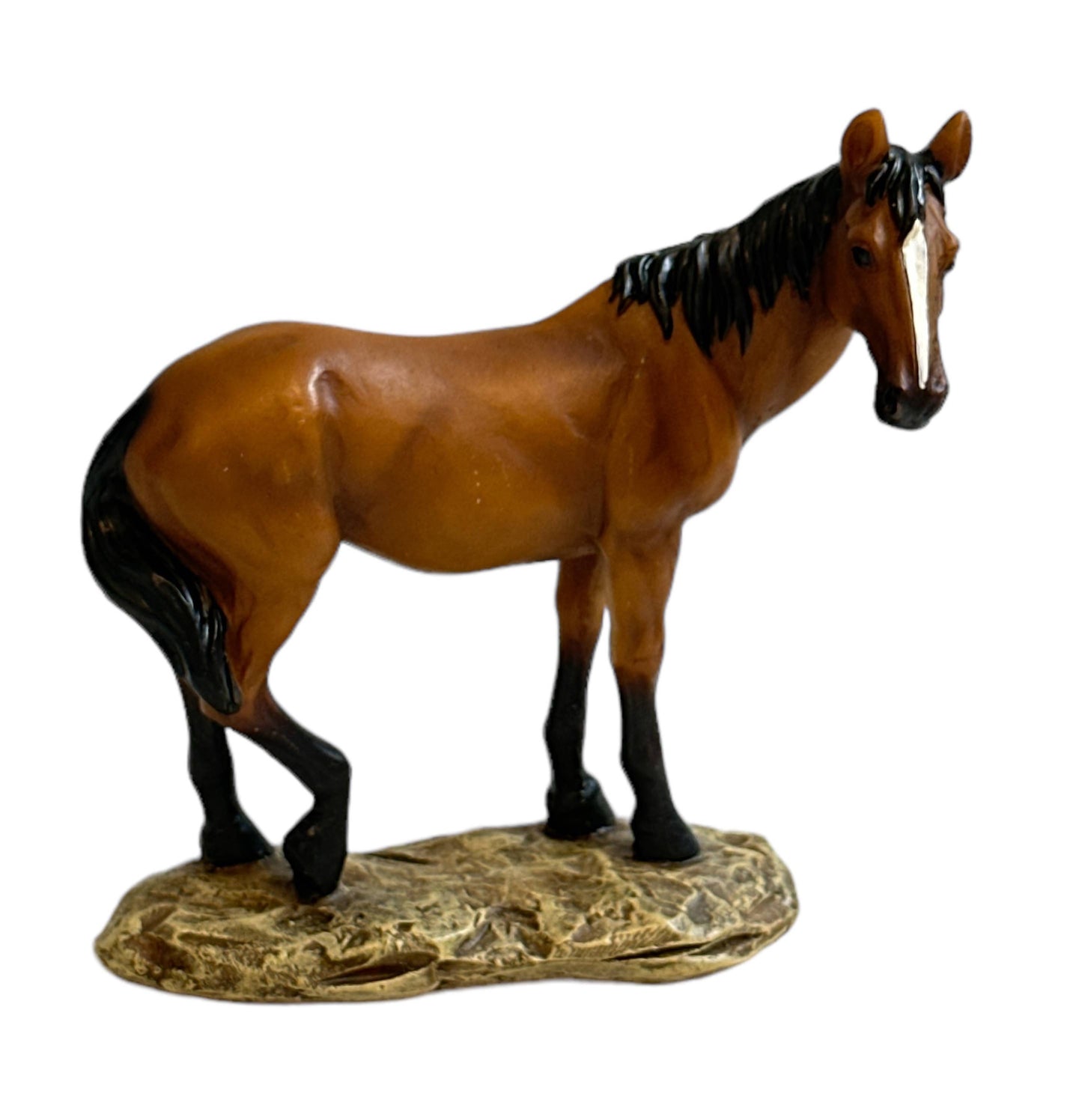 Polyresin Horse Southwestern Rustic Freestanding Figurine: Brown & Black