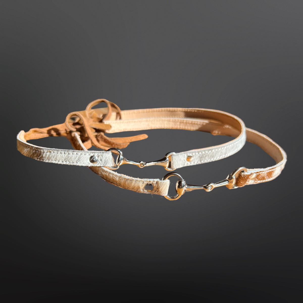 Hair On Cowhide Leather Snaffle Bit Hat Band