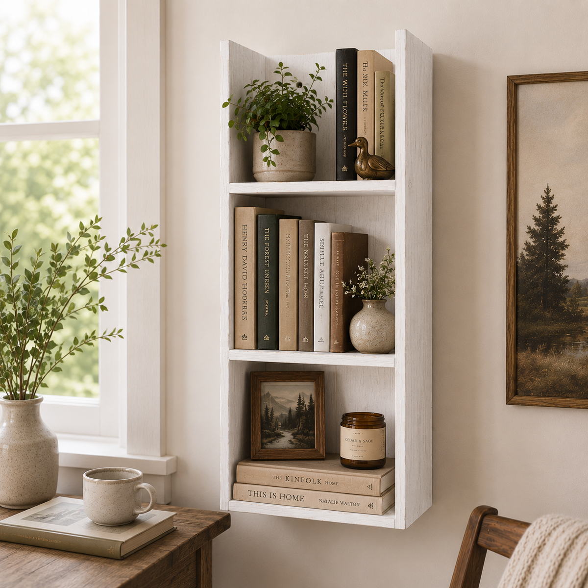Timberline Vertical Wall Shelf: Natural