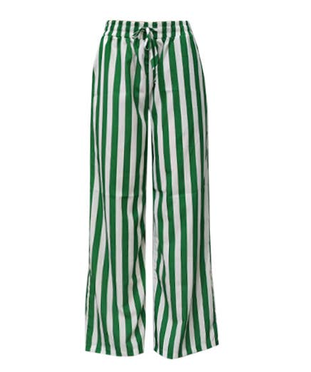 Multi Color Boho Beach Vertical Stripe Lace-Up Pants: Red / 2XL