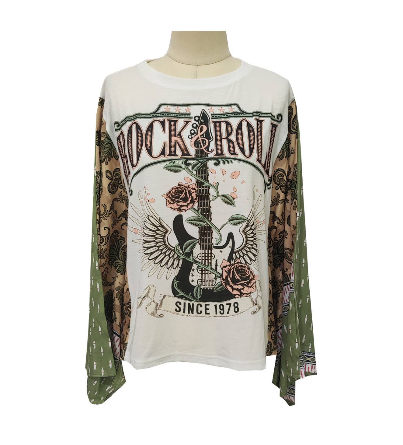 Western Horses Country Rock Graphic Kimono Sleeves Tees: NO03 / L
