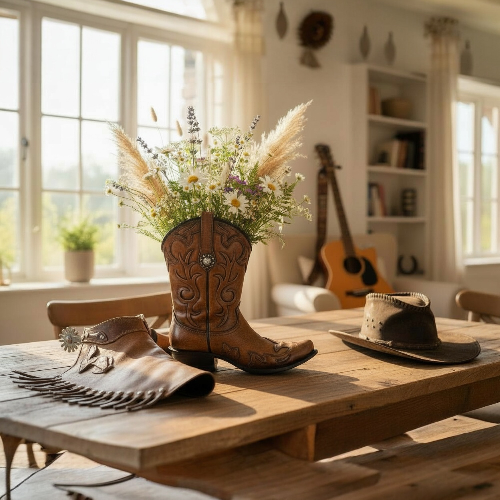 COWBOY BOOT VASE