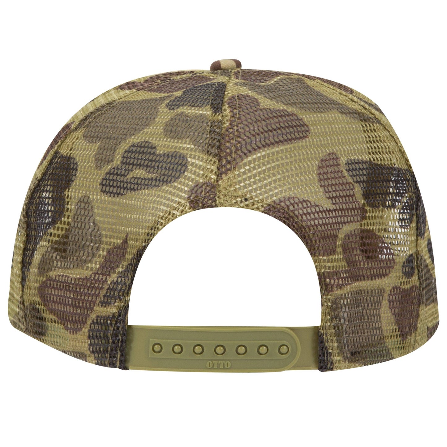 Otto 49-158 5-Panel High Crown Foam Trucker Hat - Camo: Kelly/Lt.Lod/Kelly