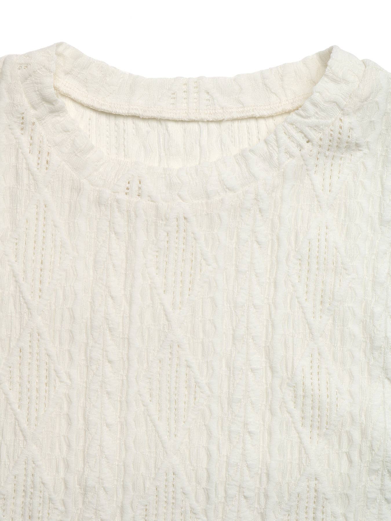 Loose round-neck jacquard pullover