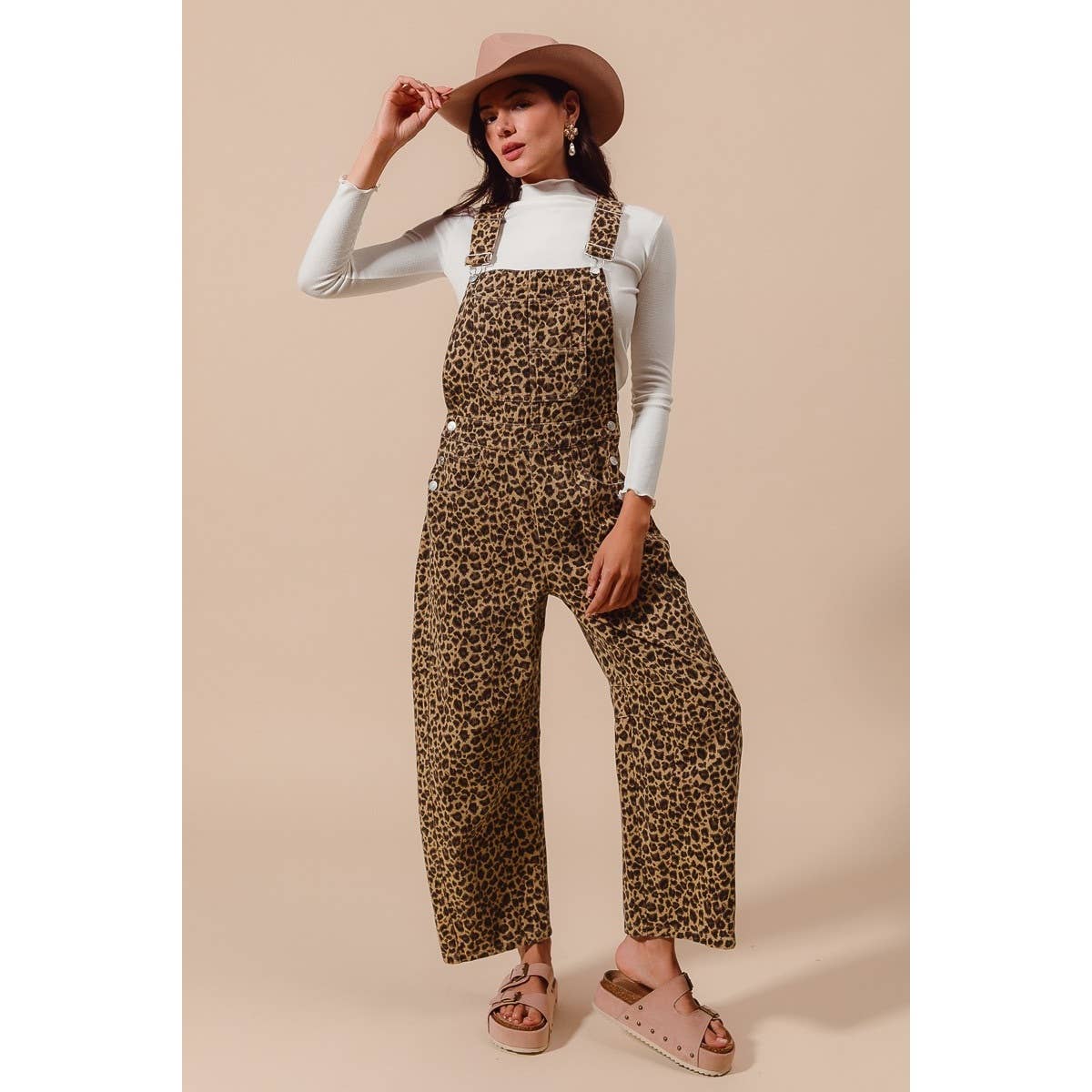 LEOPARD TWILL OVERALLS
