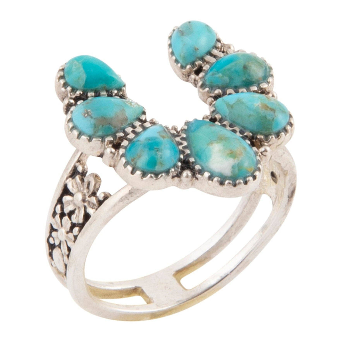 Blue Turquoise and Silver Ring