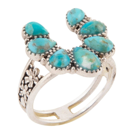 Blue Turquoise and Silver Ring