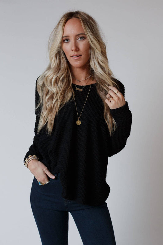 Open Back Thermal Knit Top