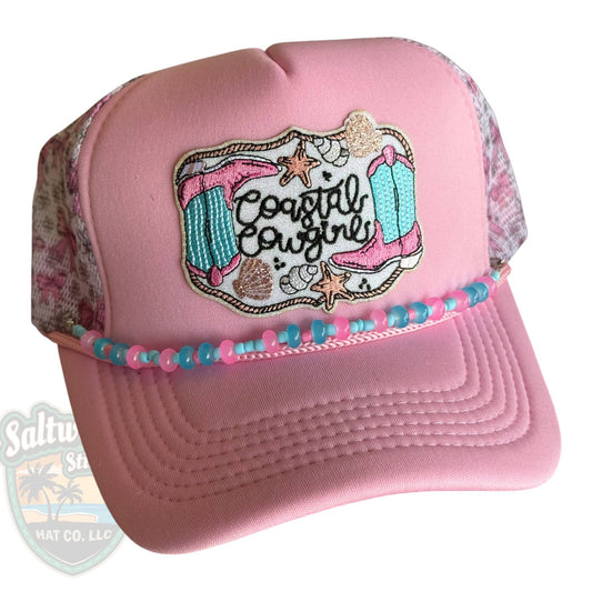 Coastal Cowgirl Beaded Trucker Hat