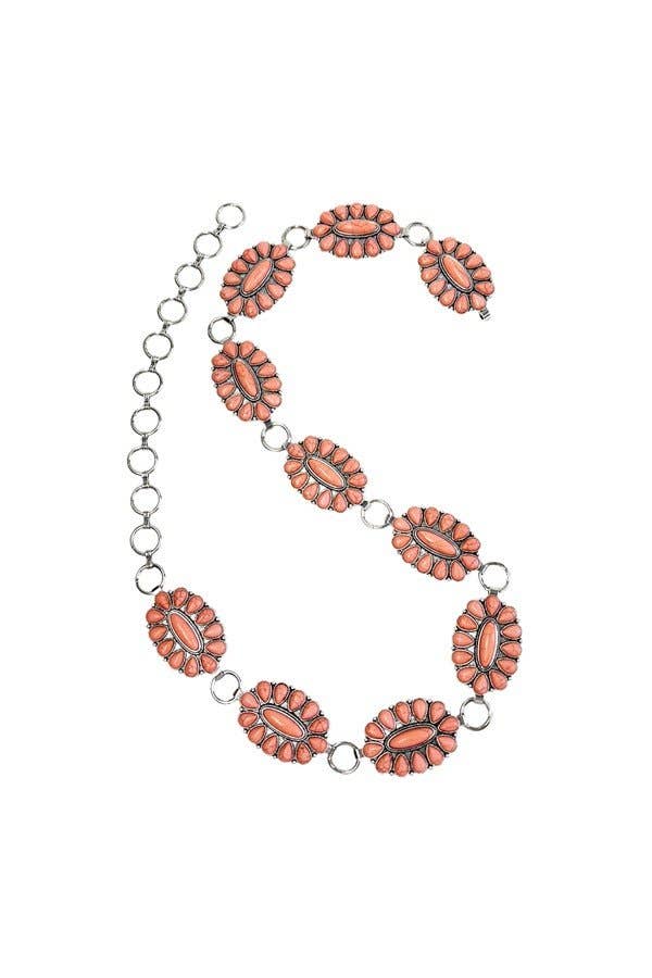 PINK CONCHO CHAIN BELT