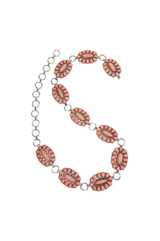 PINK CONCHO CHAIN BELT