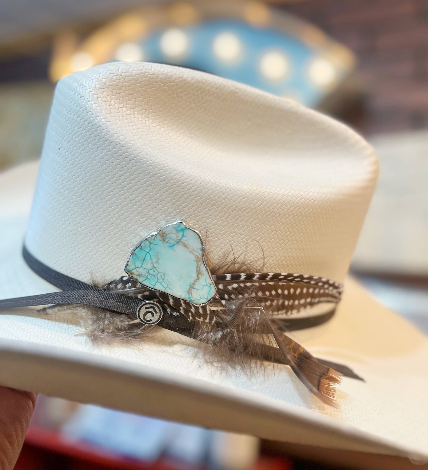 Aqua Turquoise Color Soldered Hat Pin