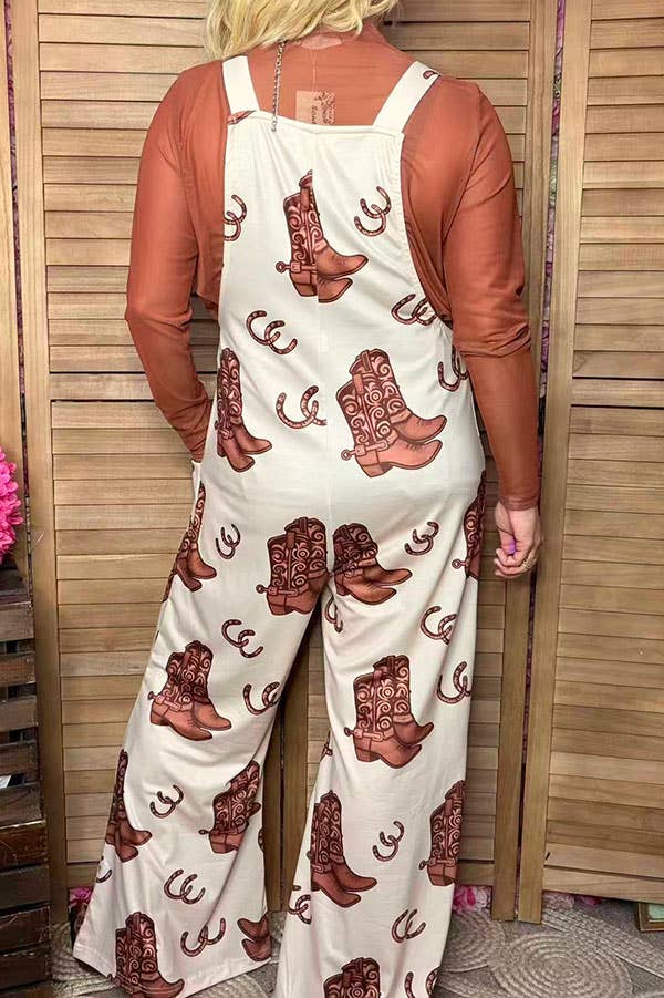 Western Wide Leg Overalls