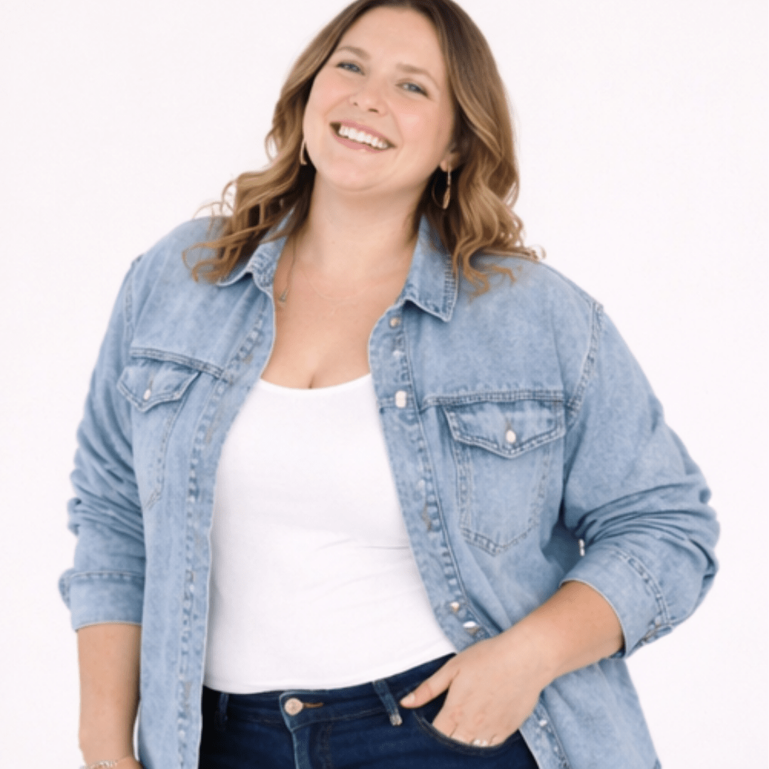 Blue Raw Hem Denim Jacket