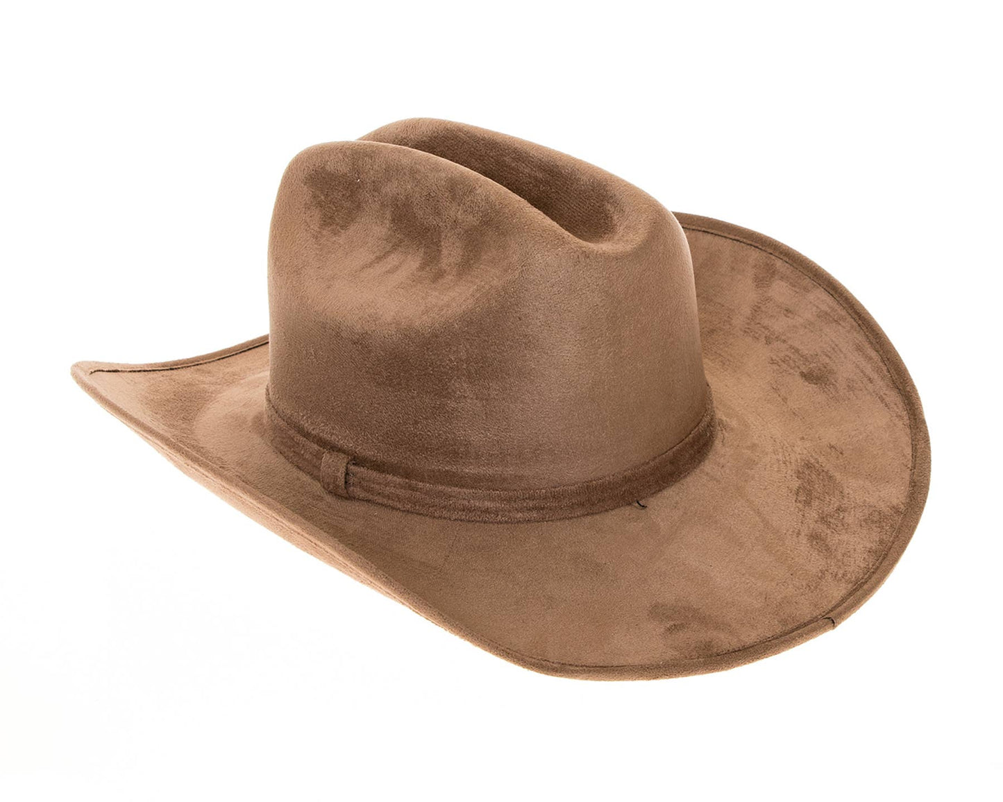 Premium Vegan Suede Cattleman Cowboy Hat-Dark Taupe