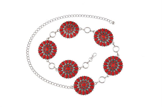 Coral Concho Belt